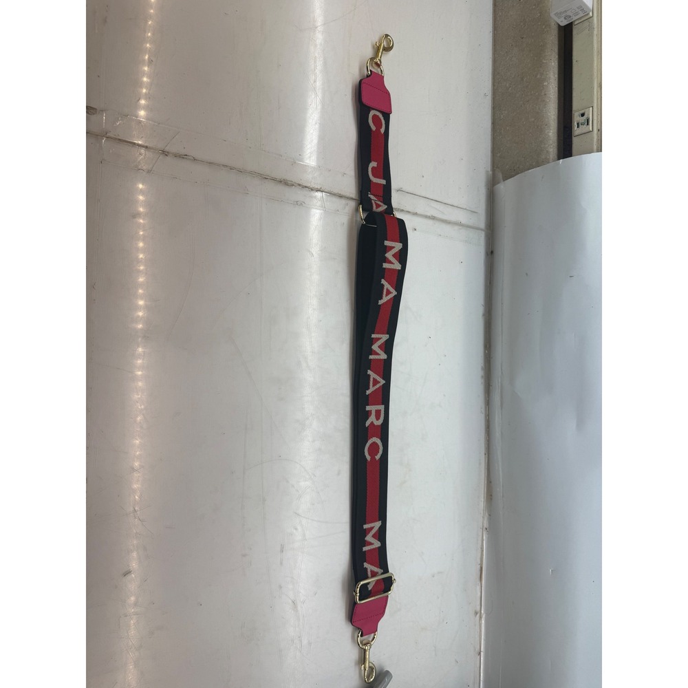 Marc Jacobs Handbag Guitar Strap Black Red Pink Gold Hardware Adjustable Logo